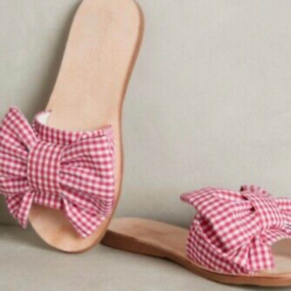 jeffrey campbell gingham bow sandals size 8.5